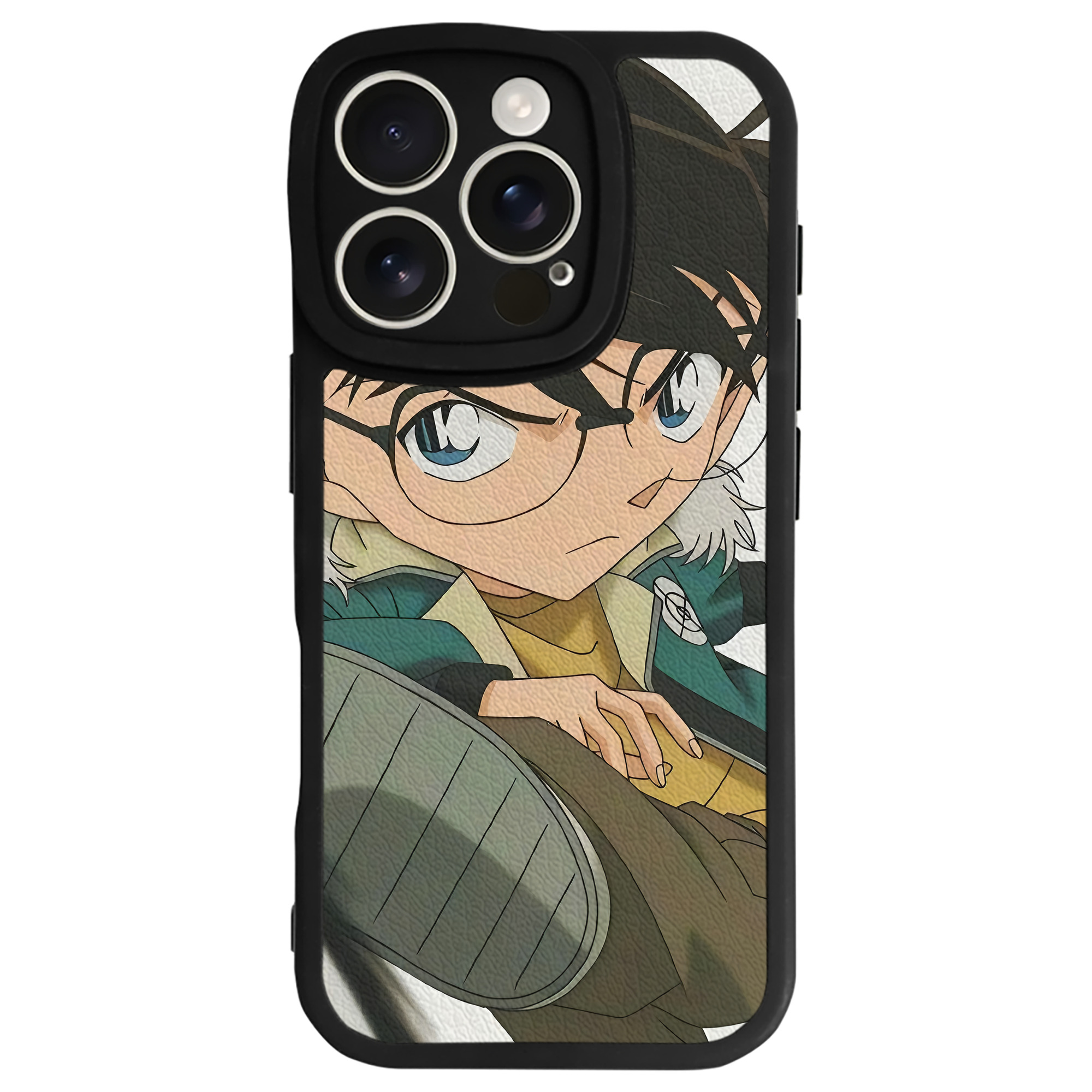 （画像用） 名探偵コナン Detective Conan 【iPhone 16シリーズ対応】シリコンスマホケース（レザー調） 材質：シリコン